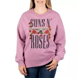 Licensed Ladies Band Sweatshirt Gun~N~Roses (Mauve)